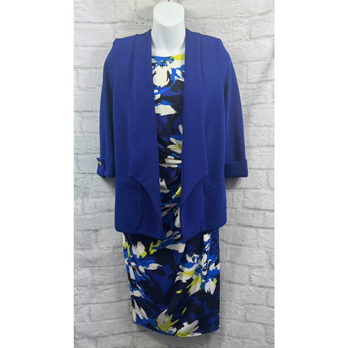 Roman blue white floral sheath - floral,