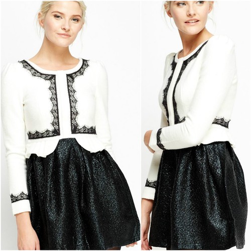 Women black white - white, crew
