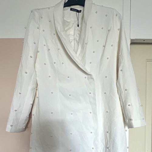 Boohoo white satin long - boohoo,