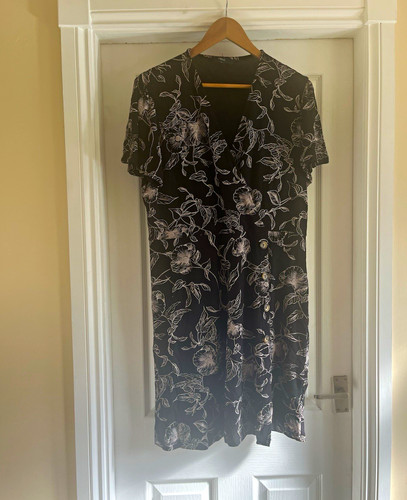 Women black white floral - white,