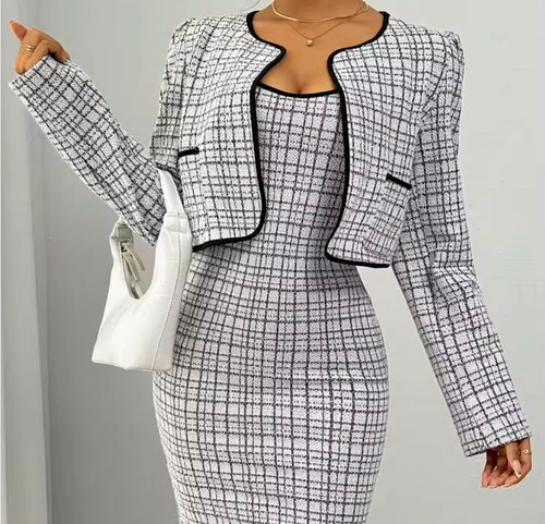 Women white black check - white/black,